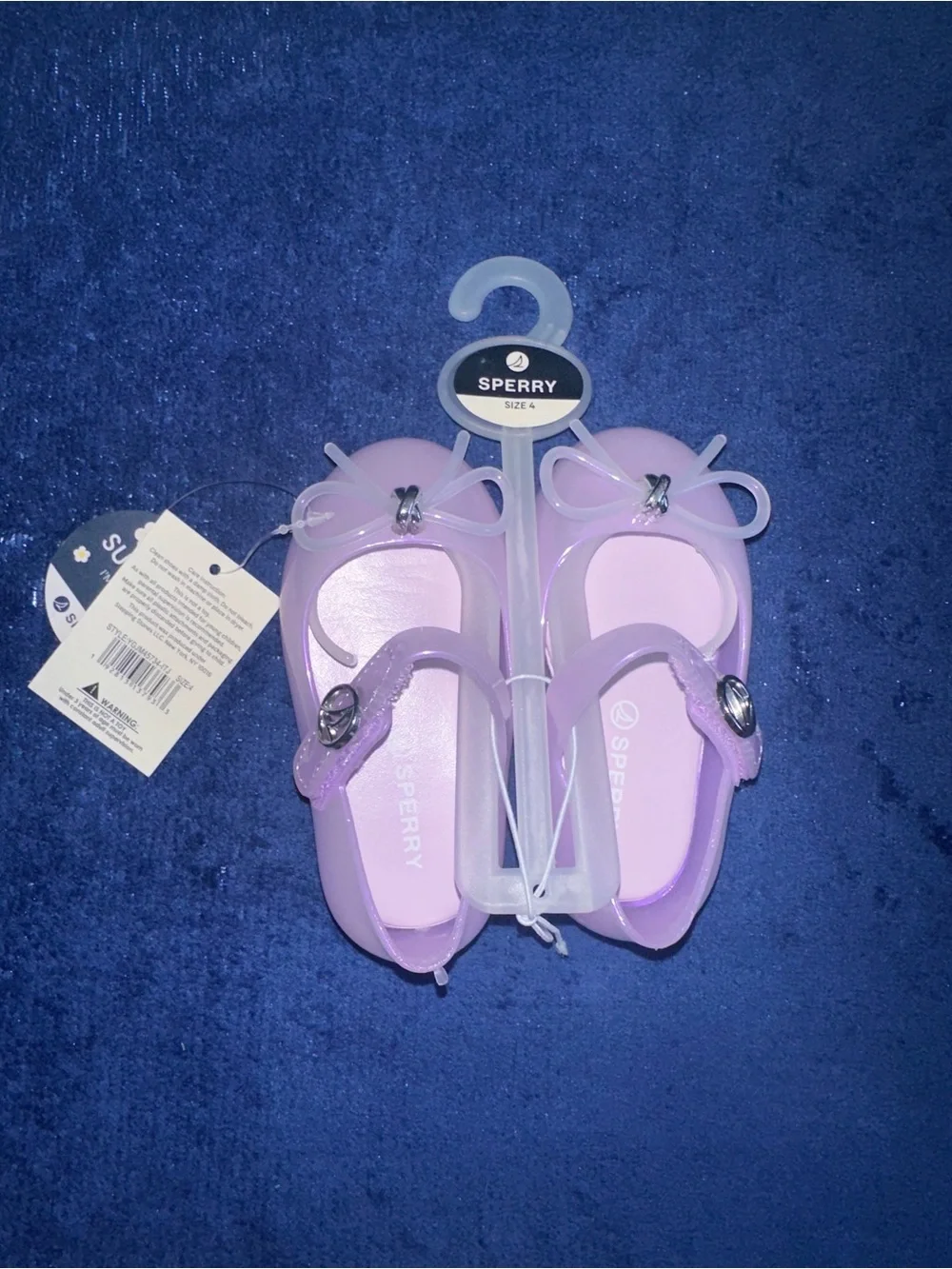 Sperry Toddler Girls Purple Pearl Jelly Sandals Size 4 NWT